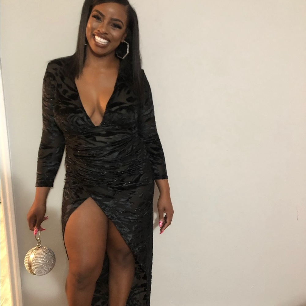 Fashion Nova black bodycon dress size M